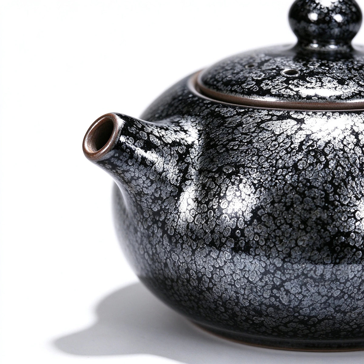 Black Silver Speckled Xi Shi Teapot