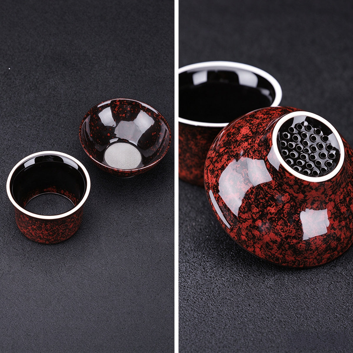 Fire Red Kiln Tea Set