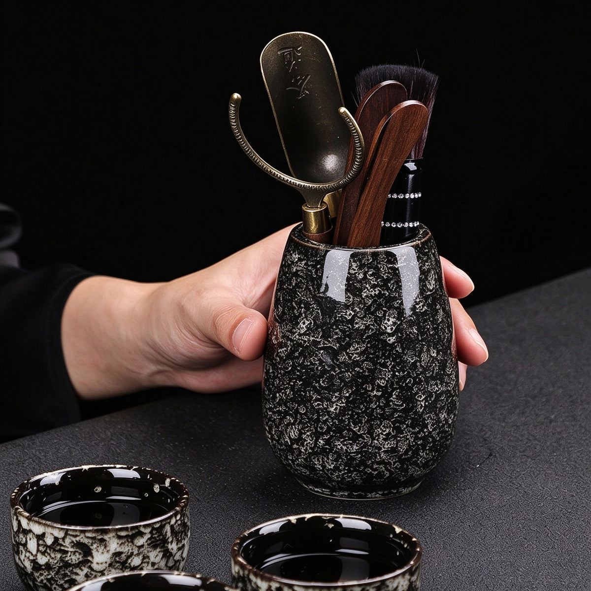 Snow Speckle Kiln-Change Tea Set