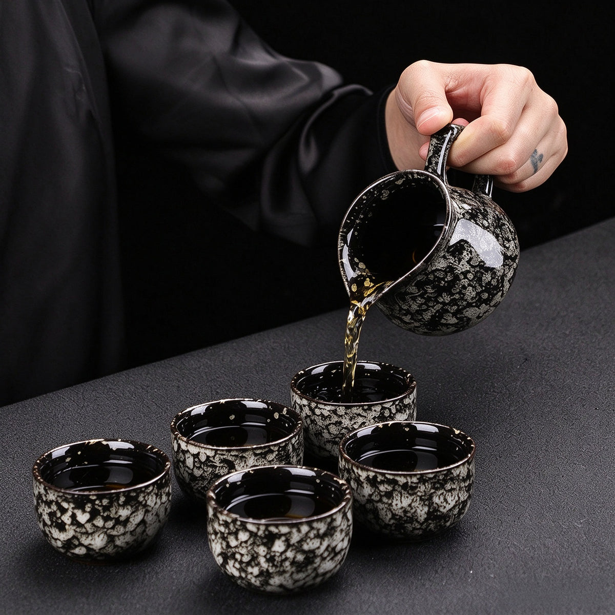 Snow Speckle Kiln-Change Tea Set