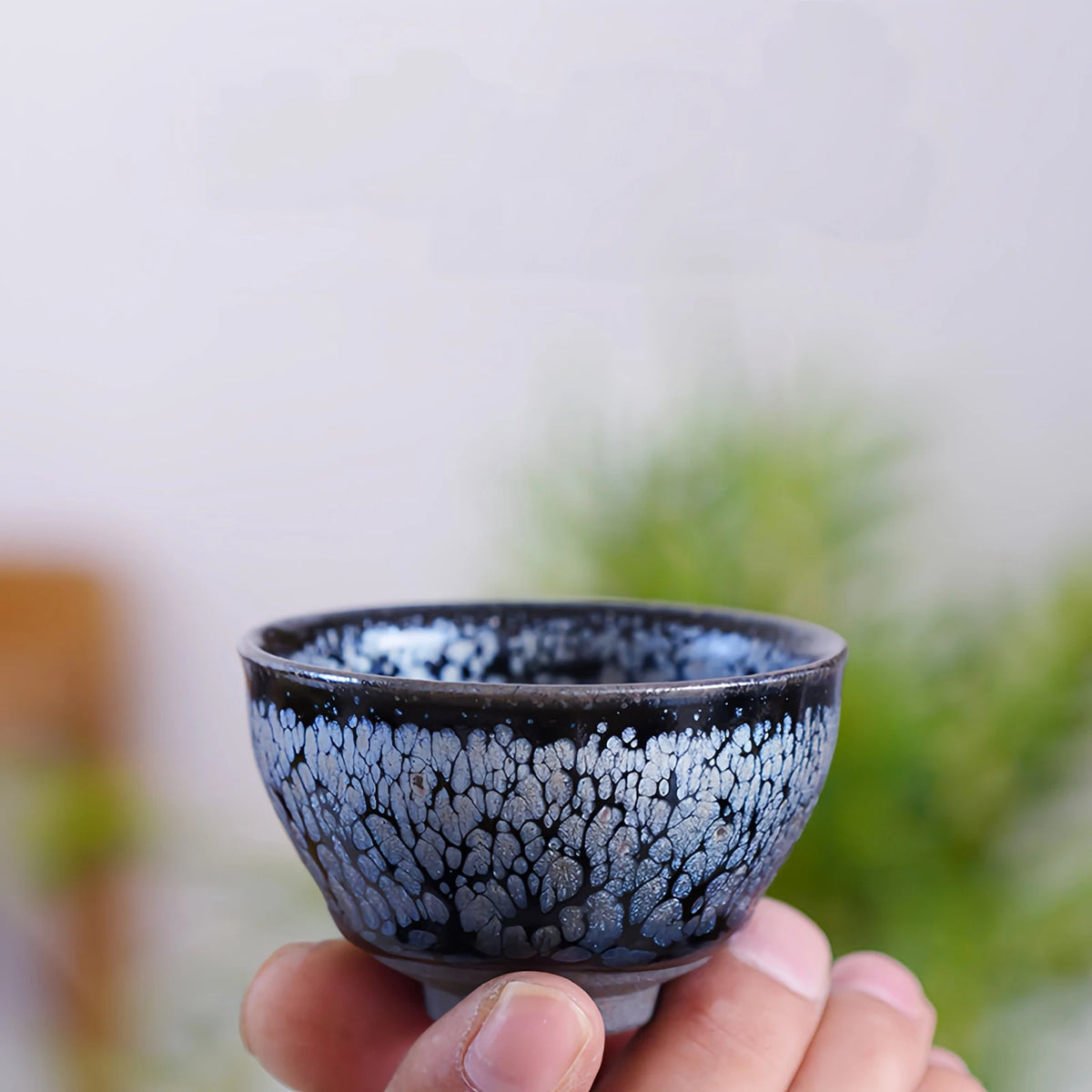 Blue Silver Oil Spot Tenmoku Tea Set