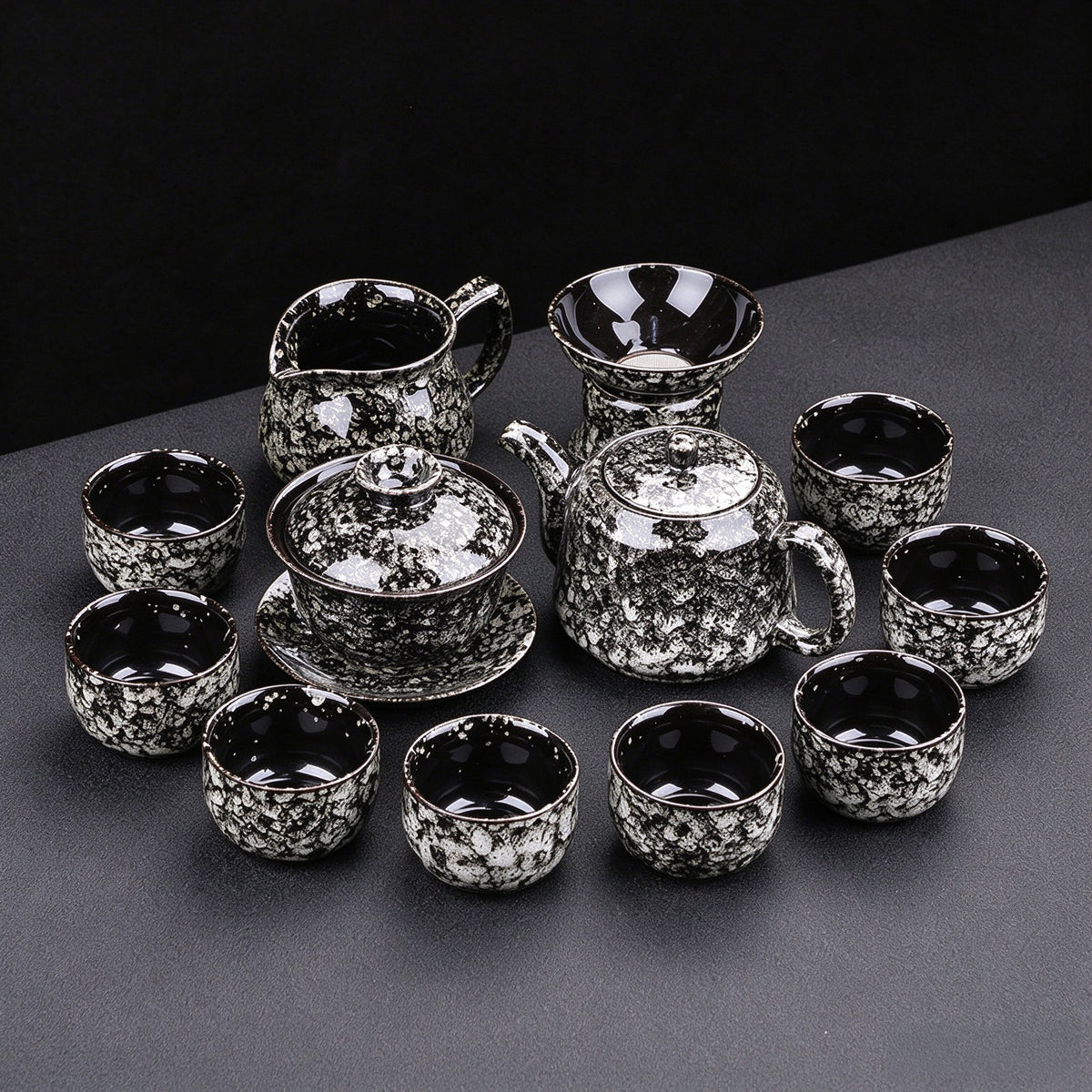 Snow Speckle Kiln-Change Tea Set