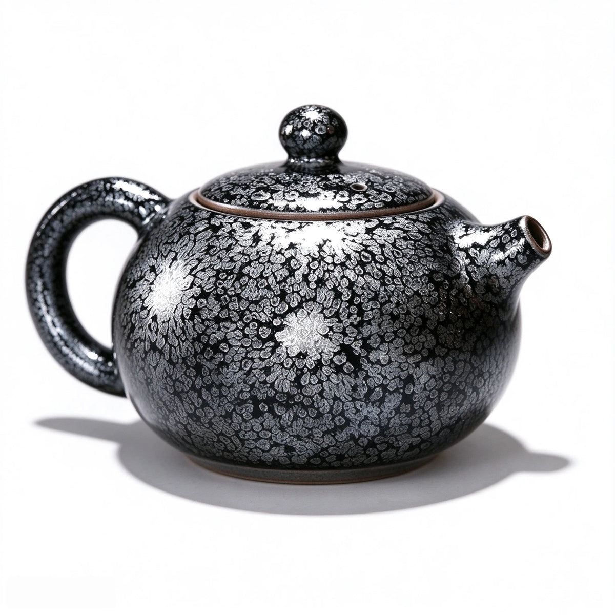 Black Silver Speckled Xi Shi Teapot