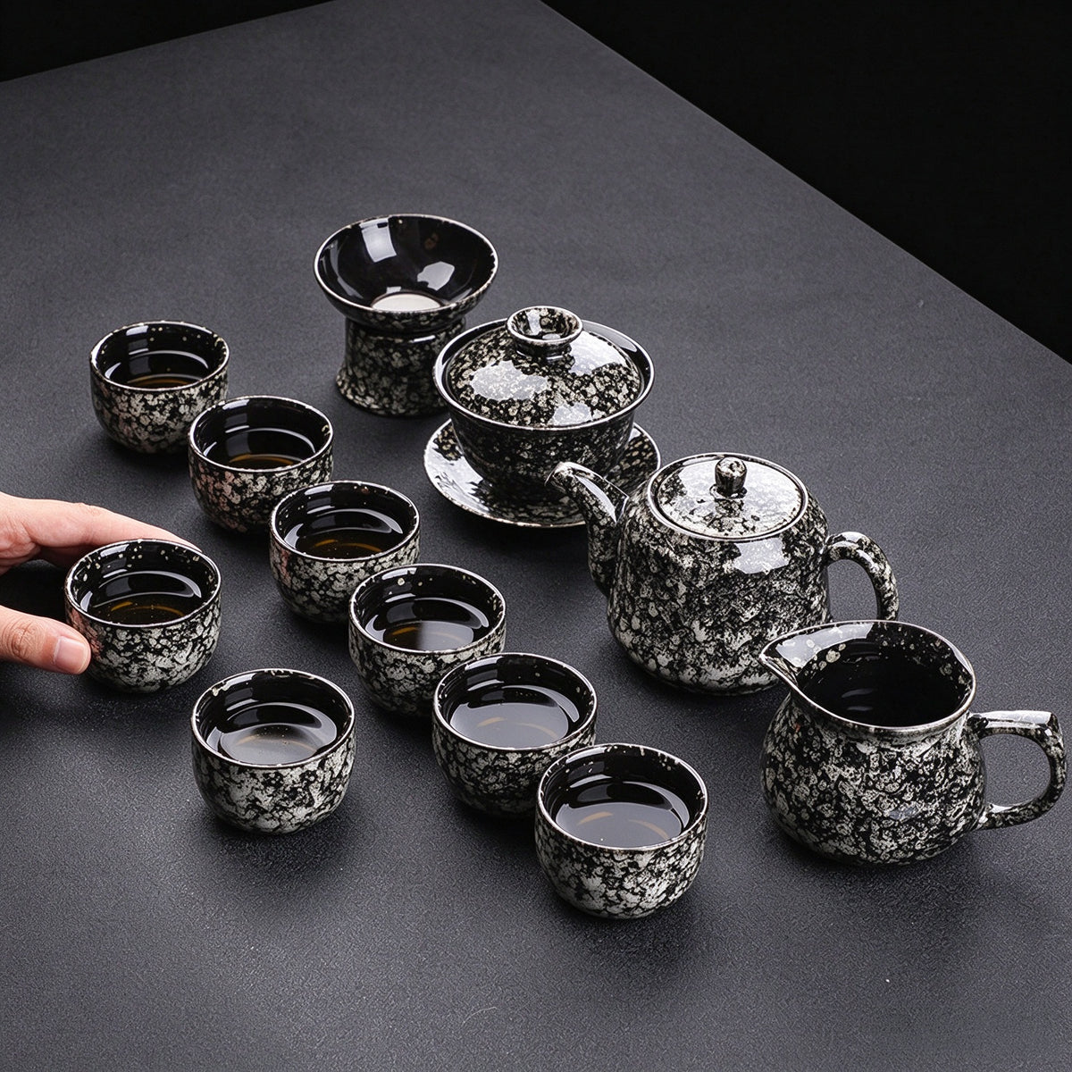 Snow Speckle Kiln-Change Tea Set