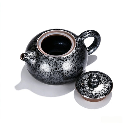 Black Silver Speckled Xi Shi Teapot