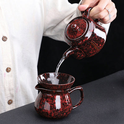 Fire Red Kiln Tea Set