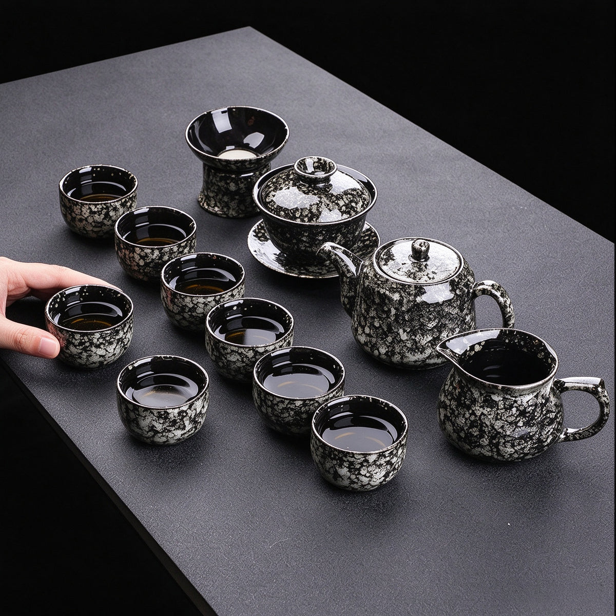 Snow Speckle Kiln-Change Tea Set