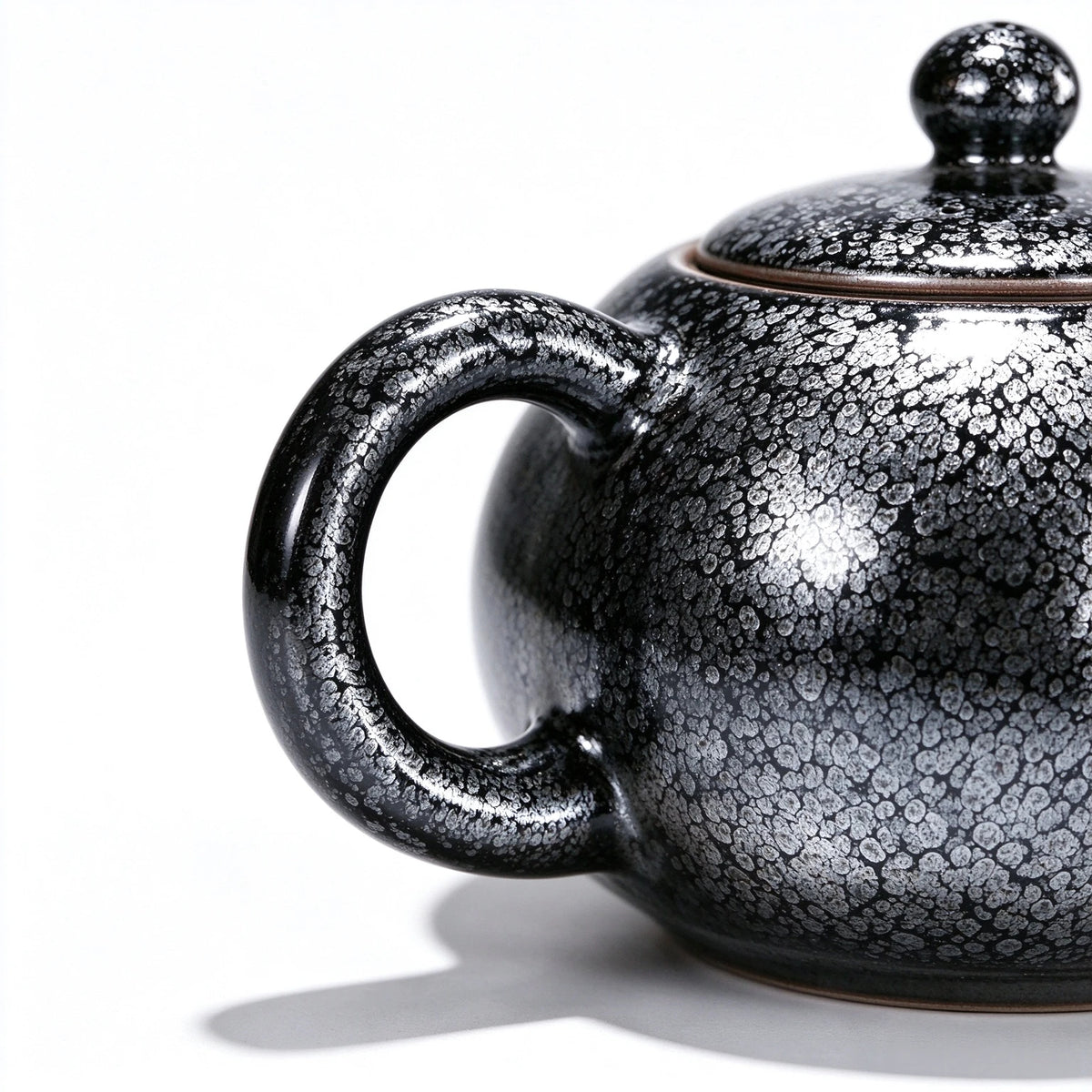 Black Silver Speckled Xi Shi Teapot