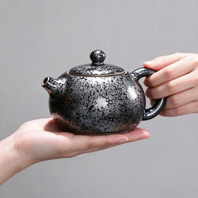 Black Silver Speckled Xi Shi Teapot