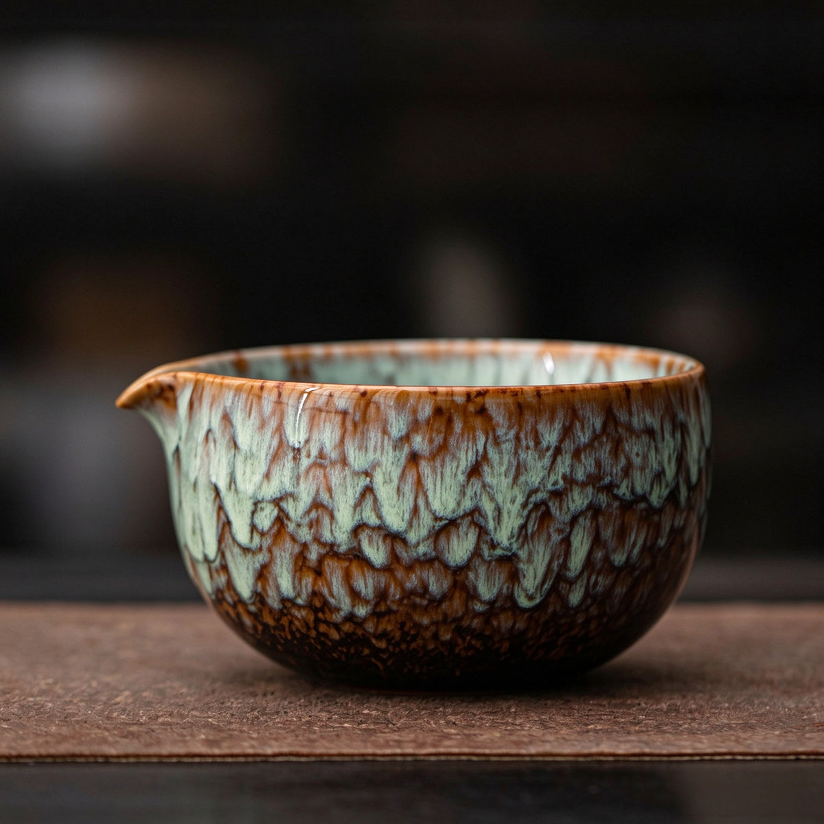 Wabi Sabi Flow Glaze Matcha Ceramic Set