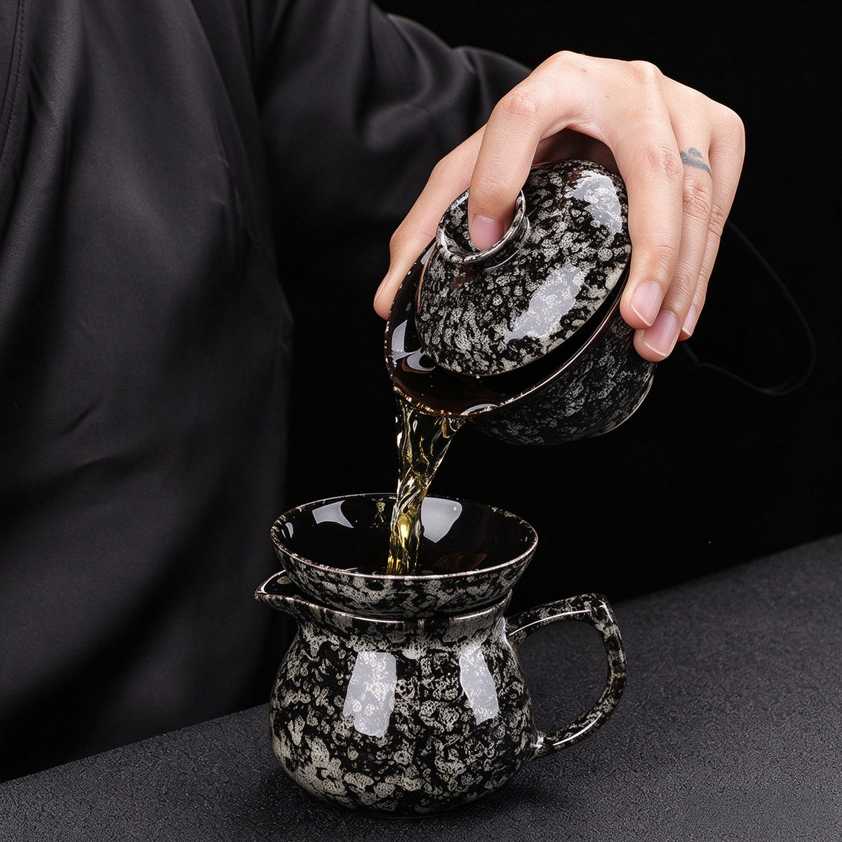 Snow Speckle Kiln-Change Tea Set