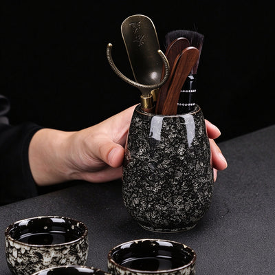 Snow Speckle Kiln-Change Tea Set