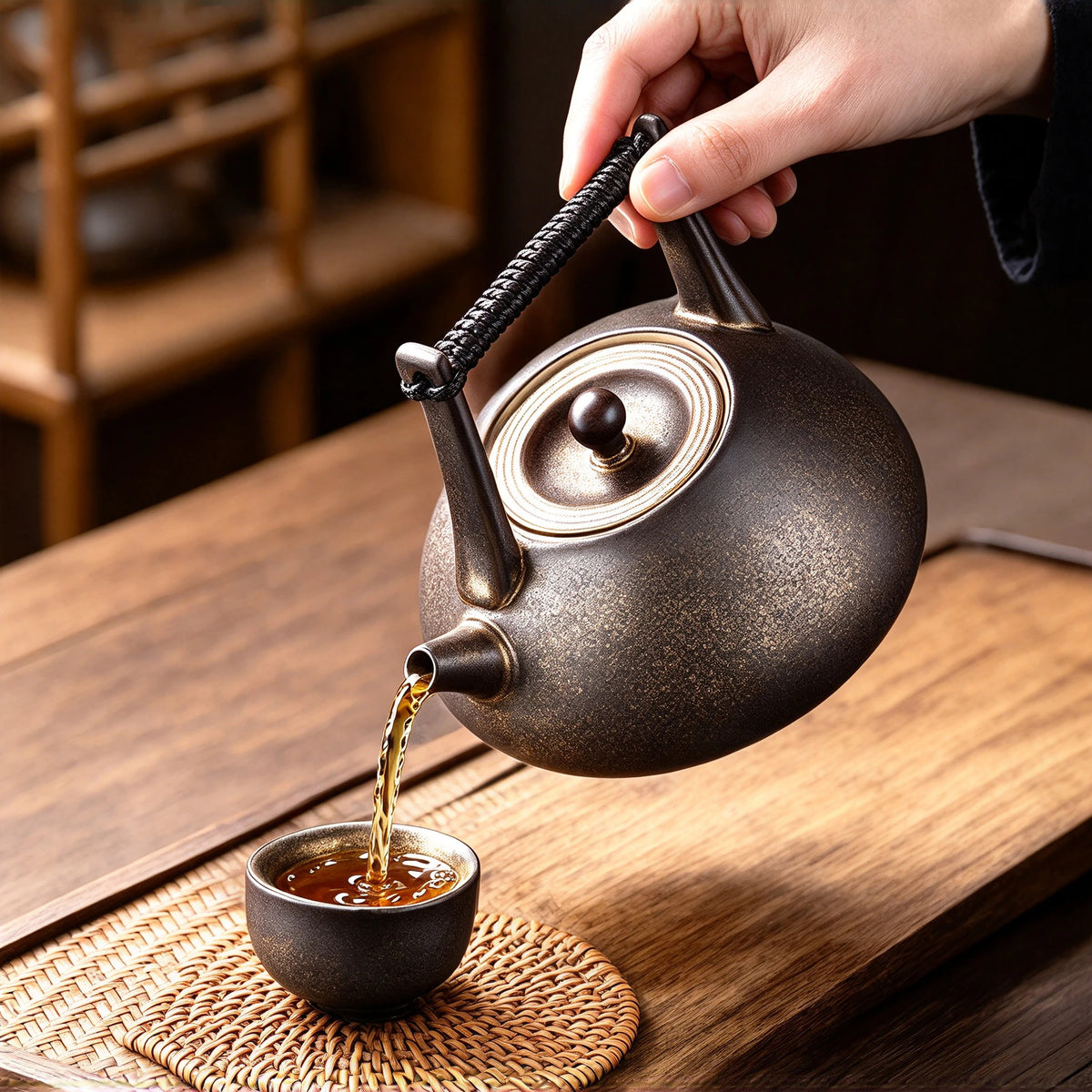 Handcrafted Dark Clay Tiliang Teapot