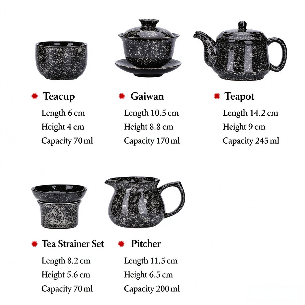 Snow Speckle Kiln-Change Tea Set