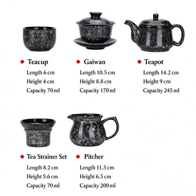 Snow Speckle Kiln-Change Tea Set