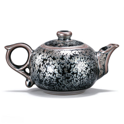 Jade Ring Tenmoku Teapot