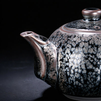 Jade Ring Tenmoku Teapot