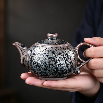 Jade Ring Tenmoku Teapot