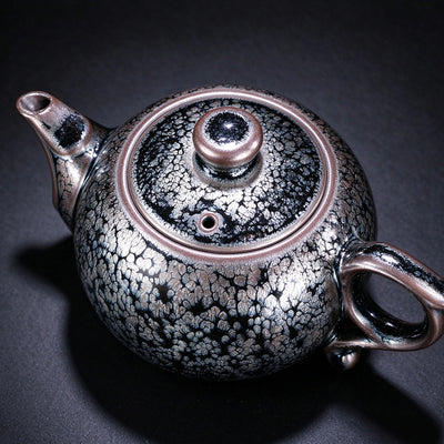 Jade Ring Tenmoku Teapot