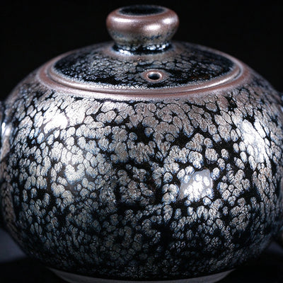 Jade Ring Tenmoku Teapot