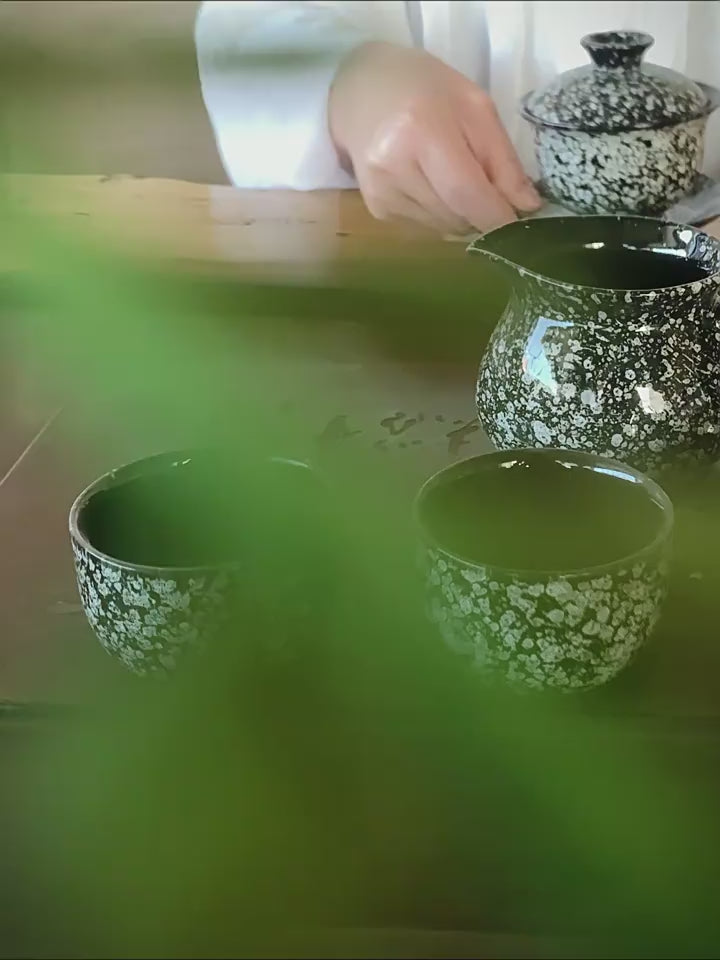 Snow Speckle Kiln-Change Tea Set